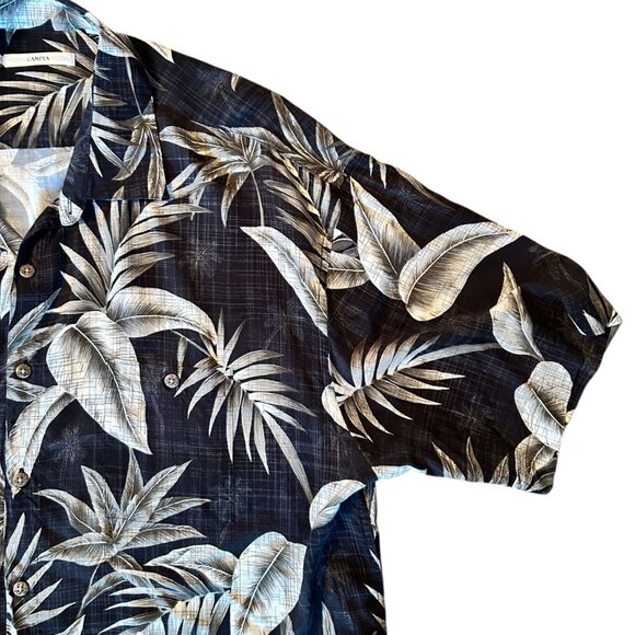 Campia Moda Black & White Tropical Summer Hawaiian Shirt - Picture 5 of 6